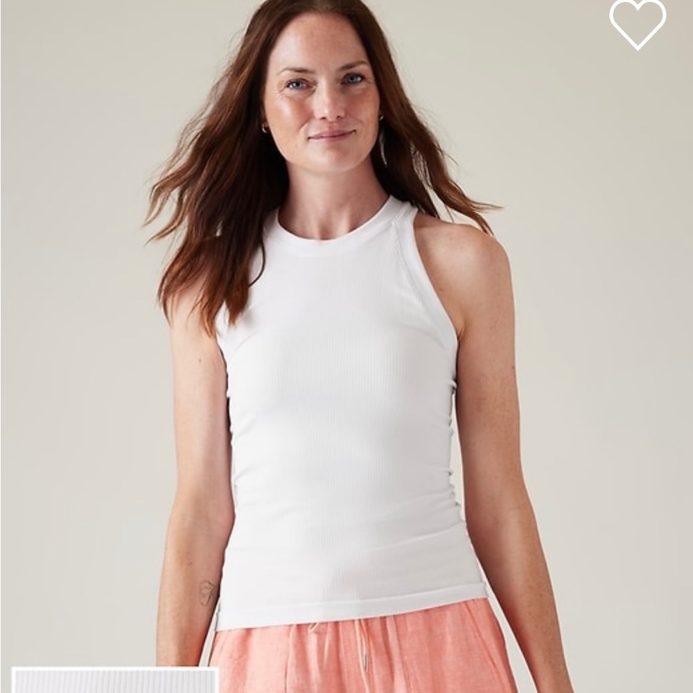 Athleta renew seamless white tank EUC xs